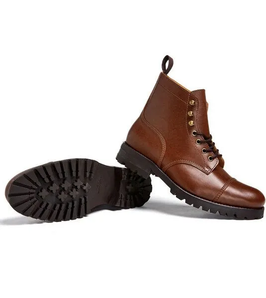 Will's Vegan Shop Will's Vegan Shop Work Boots aus veganem, italienischen Leder, Kastanie (braun), – Produktbild 4 von 4