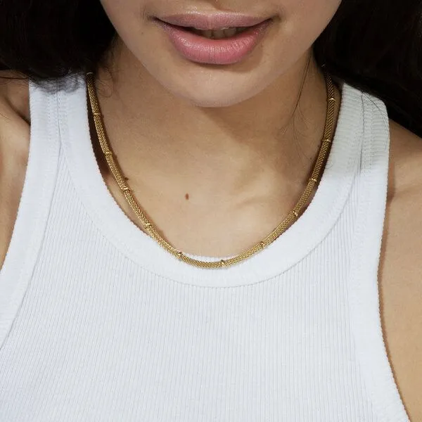 ELEKTROPULLI ELEKTROPULLI Kette mit feiner Struktur in ca. 47 x 3mm, Gold, – Produktbild 4 von 4