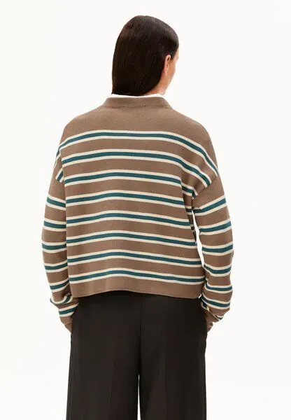 ARMEDANGELS ARMEDANGELS MERINAA STRIPED Damen Strickpullover aus100% Bio-Baumwolle, Amberwood-oatmilk, – Produktbild 2 von 4