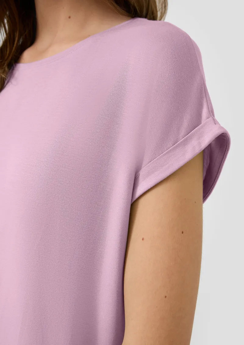QS QS T-Shirt aus Lyocellmix, Pink, – Produktbild 3 von 3