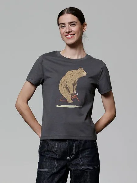watapparel watapparel T-Shirt Frauen Fahrradbär, Anthracite, – Produktbild 2 von 3
