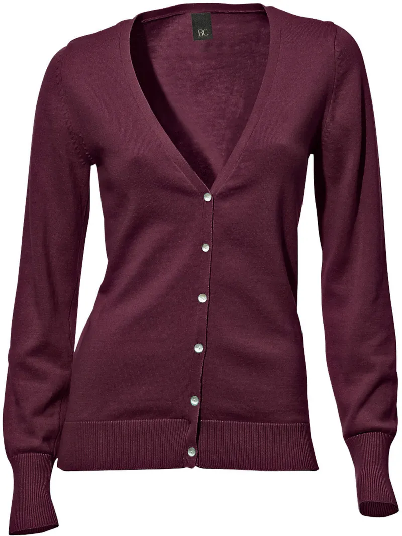 heine Feinstrickjacke bordeaux, Bordeaux, – Produktbild 1 von 2