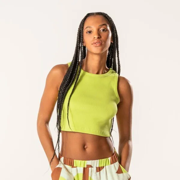 trueStory trueStory Ripp-Crop-Top - DEMI, Pear (gelb), – Produktbild 1 von 4