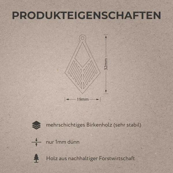 feinformart feinformart Ohrringe aus Holz - Tribe, Schwarz, – Produktbild 4 von 5