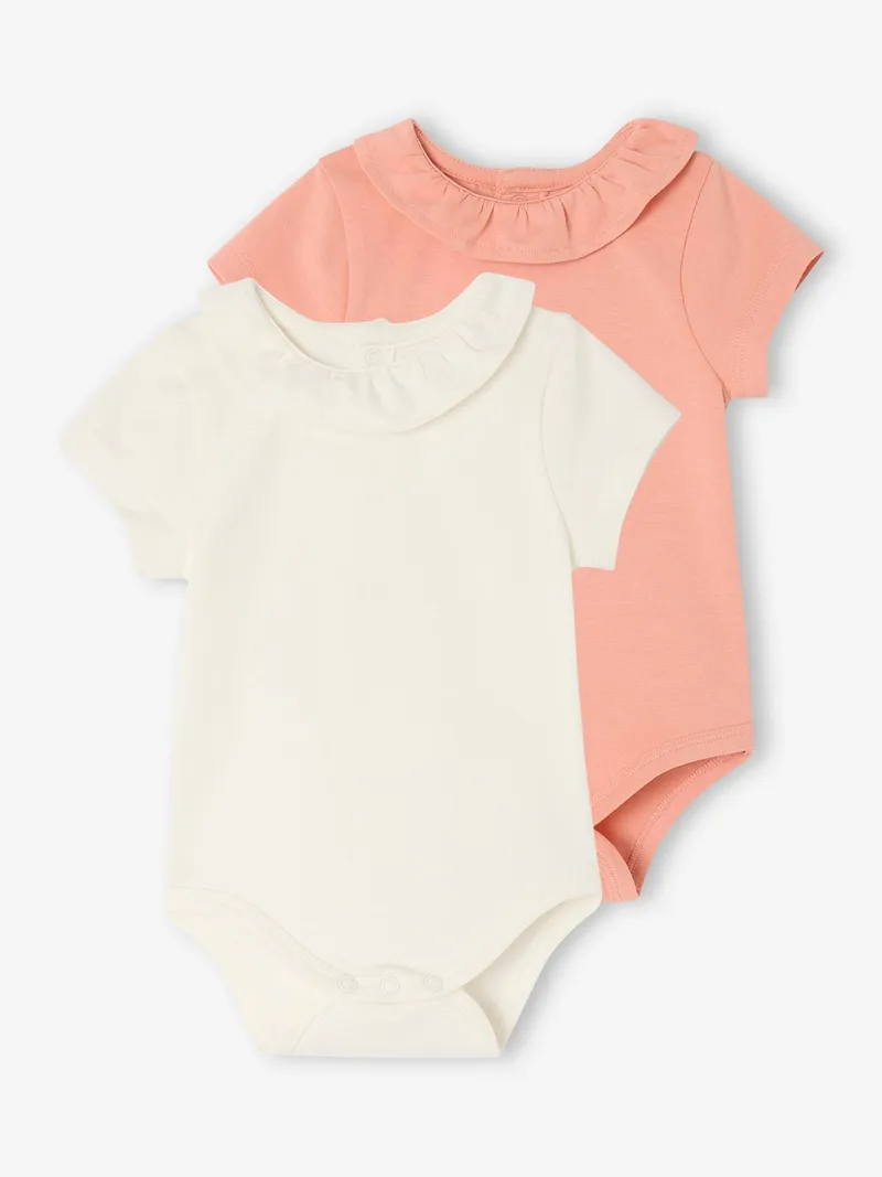 Vertbaudet 2er-Pack Baby Kurzarm-Bodys, Koralle, – Produktbild 1 von 3