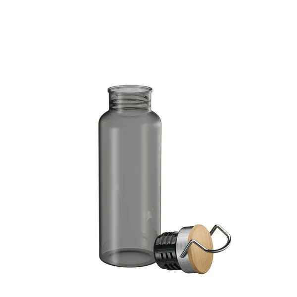 elasto elasto Tritan Trinkflasche "Cascada" Grau - Leichte Flasche mit Bambusdeckel – Produktbild 2 von 3