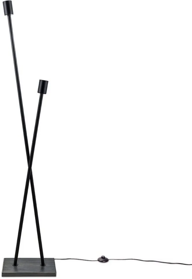 Paco Home Stehlampe IKS, ohne Leuchtmittel, Stehlampe LED Lampe Wohnzimmer Vintage Retro Industrial Design E27, Schwarz, – Produktbild 2 von 4