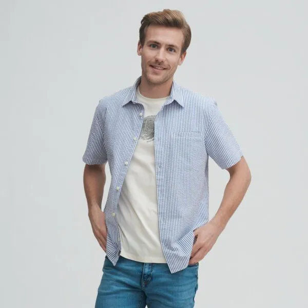 Living Crafts Living Crafts Kurzarm Hemd - ONEL, Navy/white (mehrfarbig), – Produktbild 3 von 4