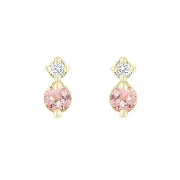 Eppi Eppi Minimalistische Ohrringe mit Morganiten und Diamanten Durante, Gelb, – Produktbild 1 von 4