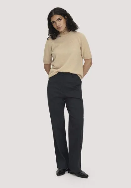 hessnatur hessnatur Hose Straight Leg Relaxed aus TENCEL Lyocell mit Bio-Baumwolle, Schwarz, – Produktbild 1 von 3