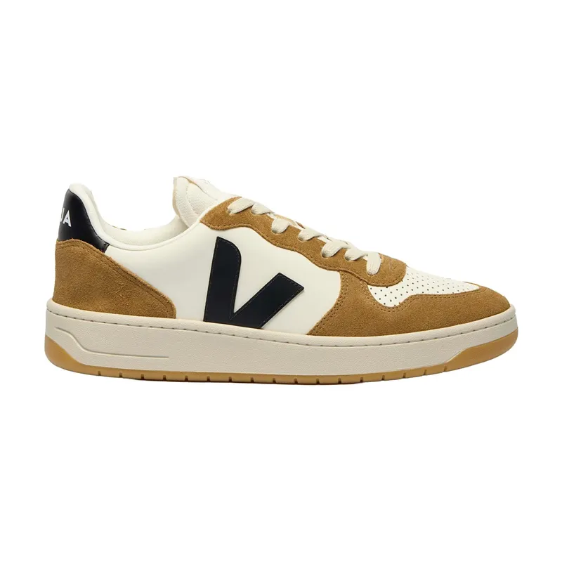 Veja Veja Herren-Sneaker V-10 Prime Leather Pure Black Tent – Produktbild 1 von 8