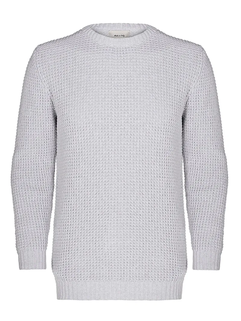 Will's Vegan Store Will's Vegan Store Herren vegan Pullover Chunky Rib Stricken Grau, Hellgrau, – Produktbild 1 von 2