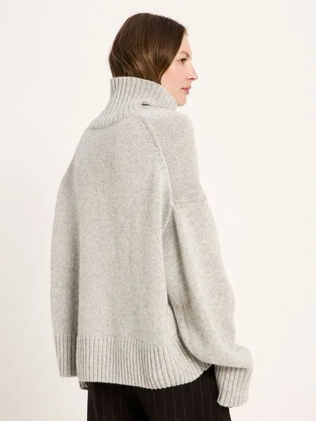 LANIUS LANIUS Oversized Pullover, Grau-grey-melange, – Produktbild 2 von 4