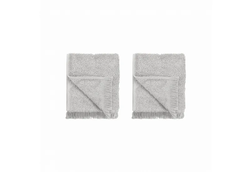 blomus Gästehandtücher -FRINO- 2er Set Luxuriöse Gästehandtücher mit Fransen-Design, (Set, 2-St), Luxuriös, Baumwolle, Fransen-Design, Pflegeleicht, 60 °C waschbar, Grau, – Produktbild 2 von 2