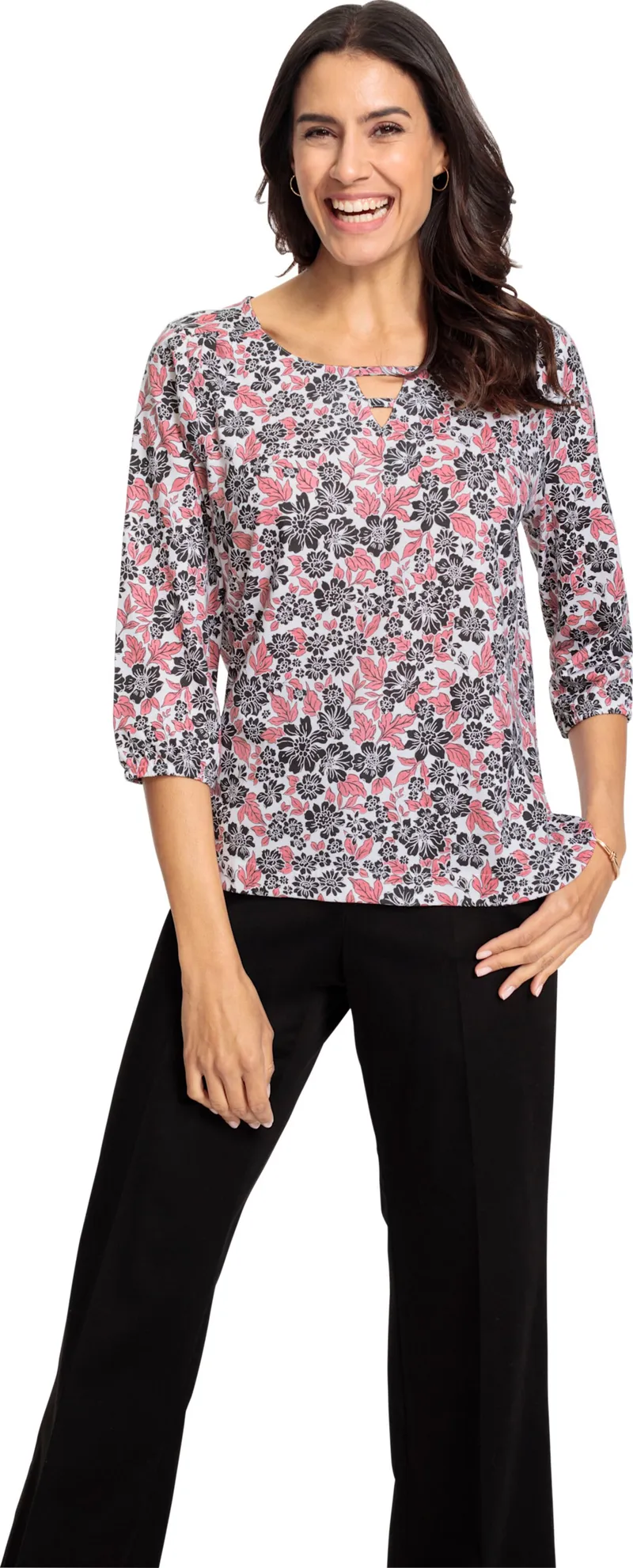 Witt Print-Shirt weiß-flamingo-bedruckt, Weiß-flamingo-bedruckt, – Produktbild 2 von 2