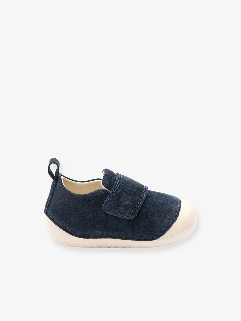 Vertbaudet Weiche Baby Hausschuhe mit Klett, Marine, – Produktbild 3 von 4
