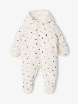 Vertbaudet Baby Winteroverall mit Kirschen-Motive und Kapuze – Produktbild 1 von 1