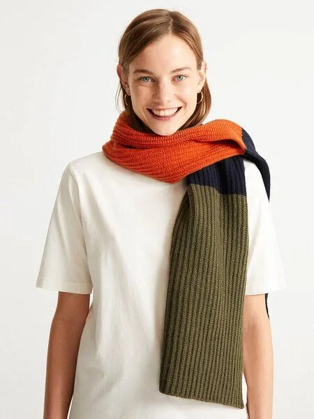 thinking mu thinking mu Unisex Schal - Ghede - aus Wolle, Night (mehrfarbig), – Produktbild 1 von 4