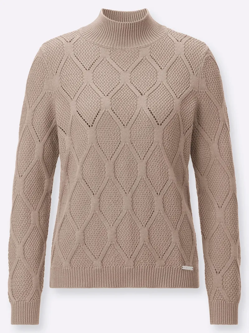 Witt Stehkragenpullover sesam, Sesam, – Produktbild 1 von 2