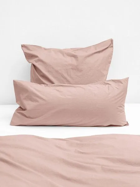erlich textil erlich textil Fred Kopfkissenbezug aus weicher Bio-Baumwolle, made in Europe, Puder, – Produktbild 2 von 6