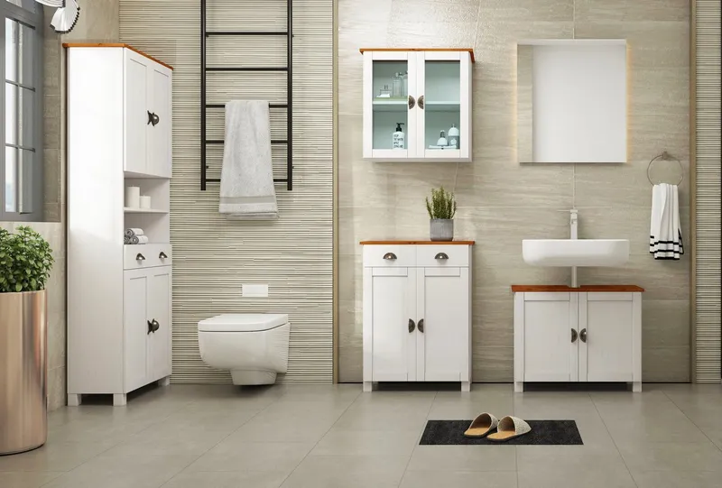 Home affaire Hochschrank Oslo, Weiß, – Produktbild 1 von 5