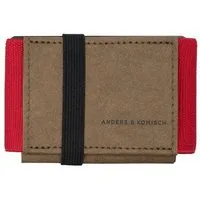 ANDERS & KOMISCH ANDERS & KOMISCH Mini Portemonnaie mit Münzfach A&K MINI CLASSIC - Slim Wallet Braun, Rot, – Produktbild 1 von 1