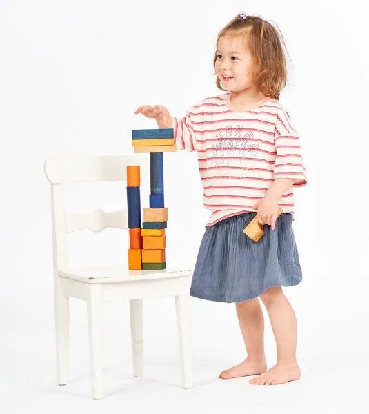 Sense Organics & friends in cooperation with GARY MASH Sense Organics & friends in cooperation with GARY MASH Weicher Kinderrock aus Bio-Musselin, Blaugrau (blau), – Produktbild 4 von 4