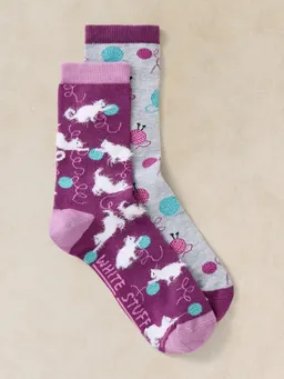 White Stuff 2-er Pack Socken Flauschige Kätzchen - 36-38 – Produktbild 1 von 1