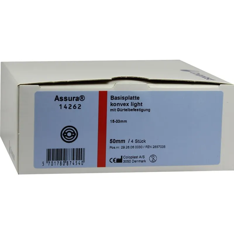 Coloplast ASSURA Basisp.kon.light RR50 15-33mm m.Gürtelb. 4 St Basisplatte – Produktbild 1 von 1