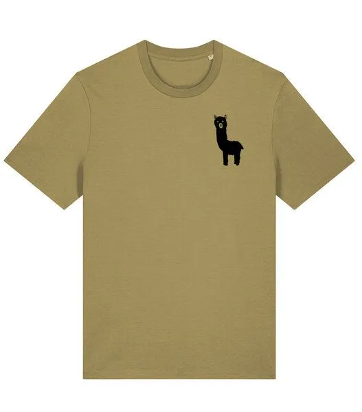 päfjes päfjes GuckGuck Alpaka - Fair Wear Männer / Unisex Bio T-Shirt, Grün (faded olive), – Produktbild 3 von 4