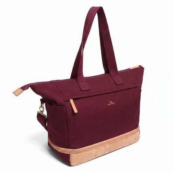 Sperling Sperling Erweiterbarer Shopper "Divided" aus recyceltem PET, vegan, Robin cream (rot), – Produktbild 1 von 4