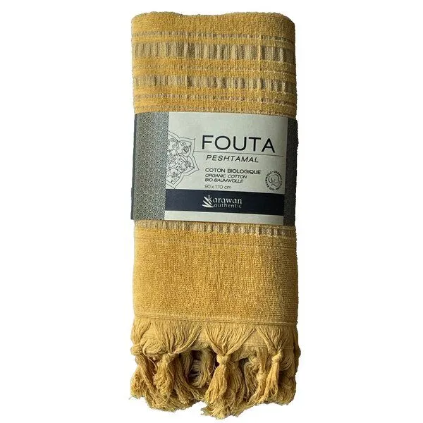 Karawan authentic Karawan authentic Fouta / Hammamtuch aus Biobaumwolle - Dolce Collection, Citrine (gelb), – Produktbild 1 von 2