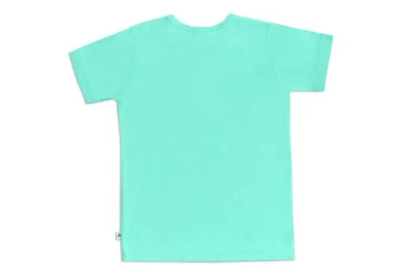 Leela Cotton Leela Cotton Kinder Kurzarmshirt Bio-Baumwolle, Türkis, – Produktbild 3 von 4
