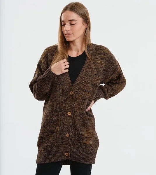 Gary Mash GARY MASH Oversize-Strickjacke Moline aus Biobaumwolle, Mélange navy-karamell, – Produktbild 1 von 4