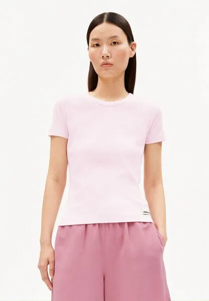 ARMEDANGELS ARMEDANGELS KARDAA Damen Ripp-T-Shirt aus Bio-Baumwoll Mix, Pink mist, – Produktbild 1 von 4