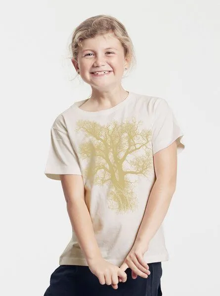 Peaces.bio - handbedruckte Biomode Peaces.bio - handbedruckte Biomode Bio-Kinder T-Shirt Chestnut, Natur, – Produktbild 2 von 2