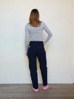 Côtelé Côtelé Damen vegan Hose Mit Geradem Bein Marineblau – Produktbild 1 von 1