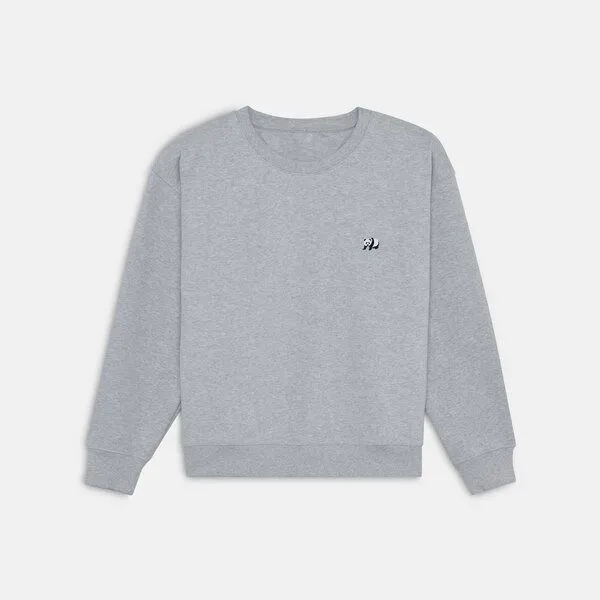 Natural Vibes Natural Vibes Sweater Panda | 100% Bio Baumwolle | GOTS-zertifiziert | Graues Sweatshirt | Damen – Produktbild 1 von 4