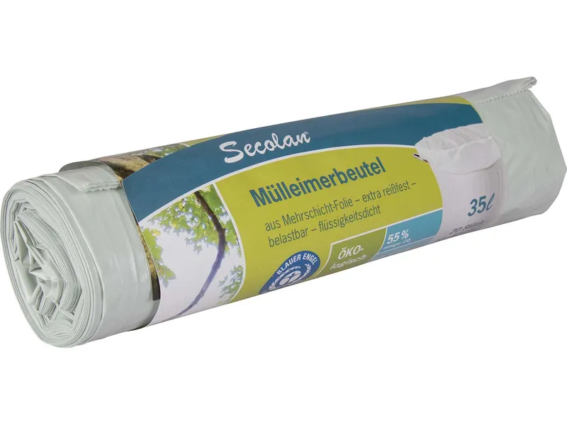 Secolan Secolan Mülleimerbeutel 35 Liter, 20 Stück, 25 µ, Weiß, – Produktbild 2 von 3