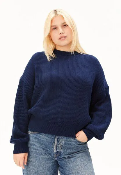 ARMEDANGELS ARMEDANGELS VANISÉ RIB Damen Strickpullover aus 100% Bio-Baumwolle, Tinted navy-light tinted navy, – Produktbild 1 von 4