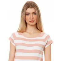 FellHerz FellHerz Damen T-Shirt Bio & Fair & Vegan, Block-striped white light-pink, – Produktbild 1 von 1
