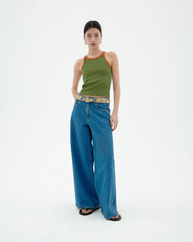 thinking mu Thinking MU Damen vegan Top Harriet Contrast Grün, Grün, – Produktbild 1 von 2