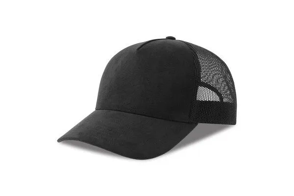 Atlantis Headwear Atlantis Headwear Damen / Herren Netz Cap kombiniert mit Wildlederoptik, Schwarz, – Produktbild 2 von 4