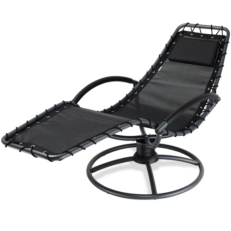 Casaria® Relaxliege Eve Anthrazit mit Schaukelfunktion, Anthrazit, – Produktbild 1 von 2