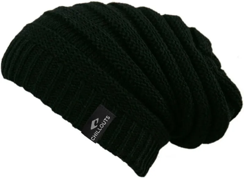 chillouts Beanie Brian Hat Modernes, geripptes Strickmuster mit Rippenbündchen, Schwarz, – Produktbild 1 von 2