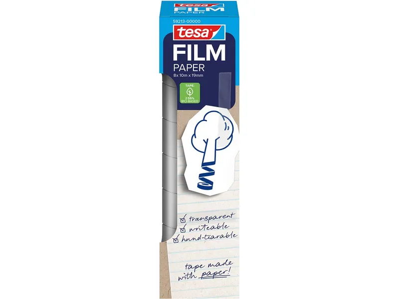 Tesa tesafilm Papier-Klebeband "Paper" 19 mm x 10 m, 8 Rollen – Produktbild 2 von 3