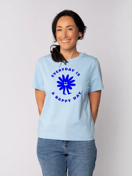 watapparel watapparel T-Shirt Frauen Everyday is a happy day, Blue soul, – Produktbild 1 von 4
