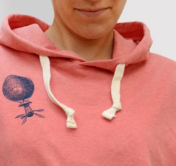 little kiwi little kiwi Damen Hoodie, "Abheben", Rot - coral, – Produktbild 3 von 4