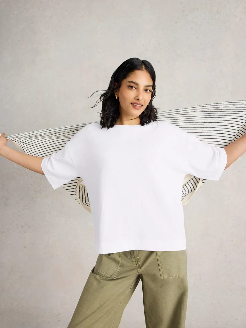 White Stuff T-Shirt Katya - 36, Reines weiß, – Produktbild 2 von 4
