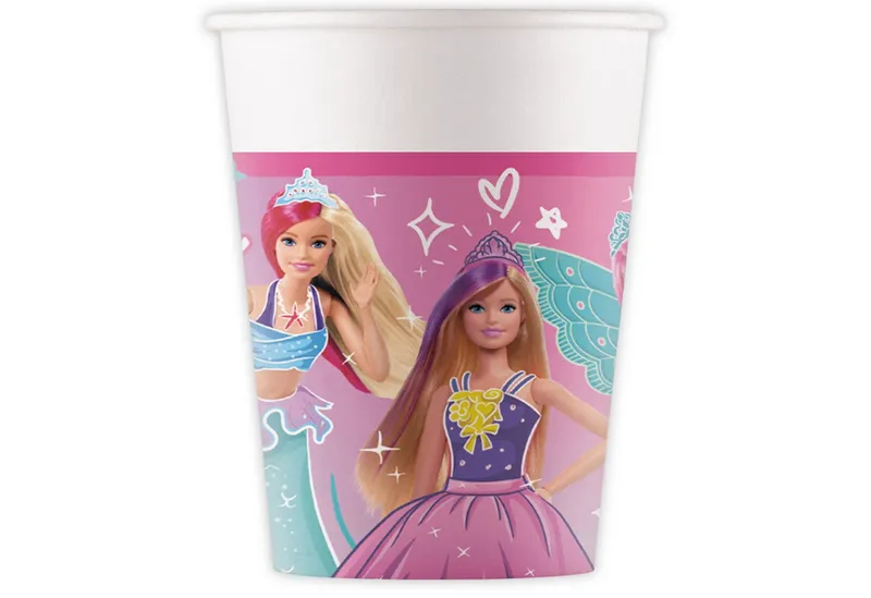 Procos Einwegbecher Barbie Fantasy - Pappbecher, 8 Stück, 200 ml, FSC, 100% Papier, Pappe – Produktbild 1 von 1